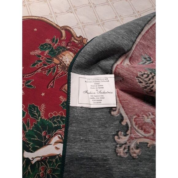 Vintage Christmas Cherubs Tablecloth Rectangle 70x51 Fashion Industries - READ - Picture 8 of 13